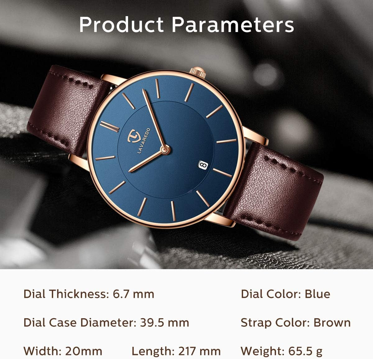 Watch, Mens Watch, Minimalist Fashion Simple Wrist Watch Analog Date with Leather Strap