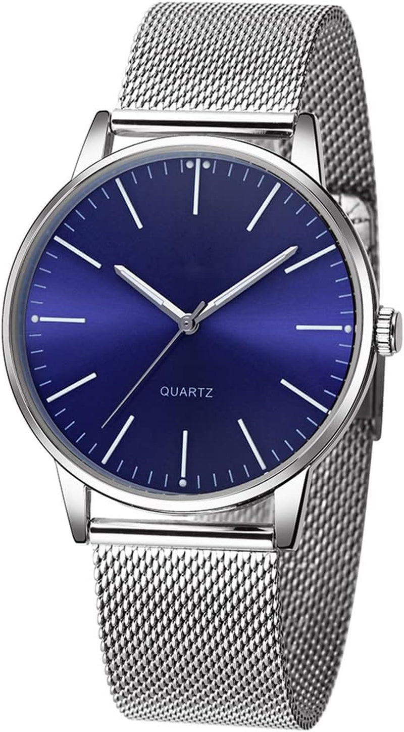 Mens Watches Ultra-Thin Stainless Steel Mesh Strap Casual Waterproof Watch