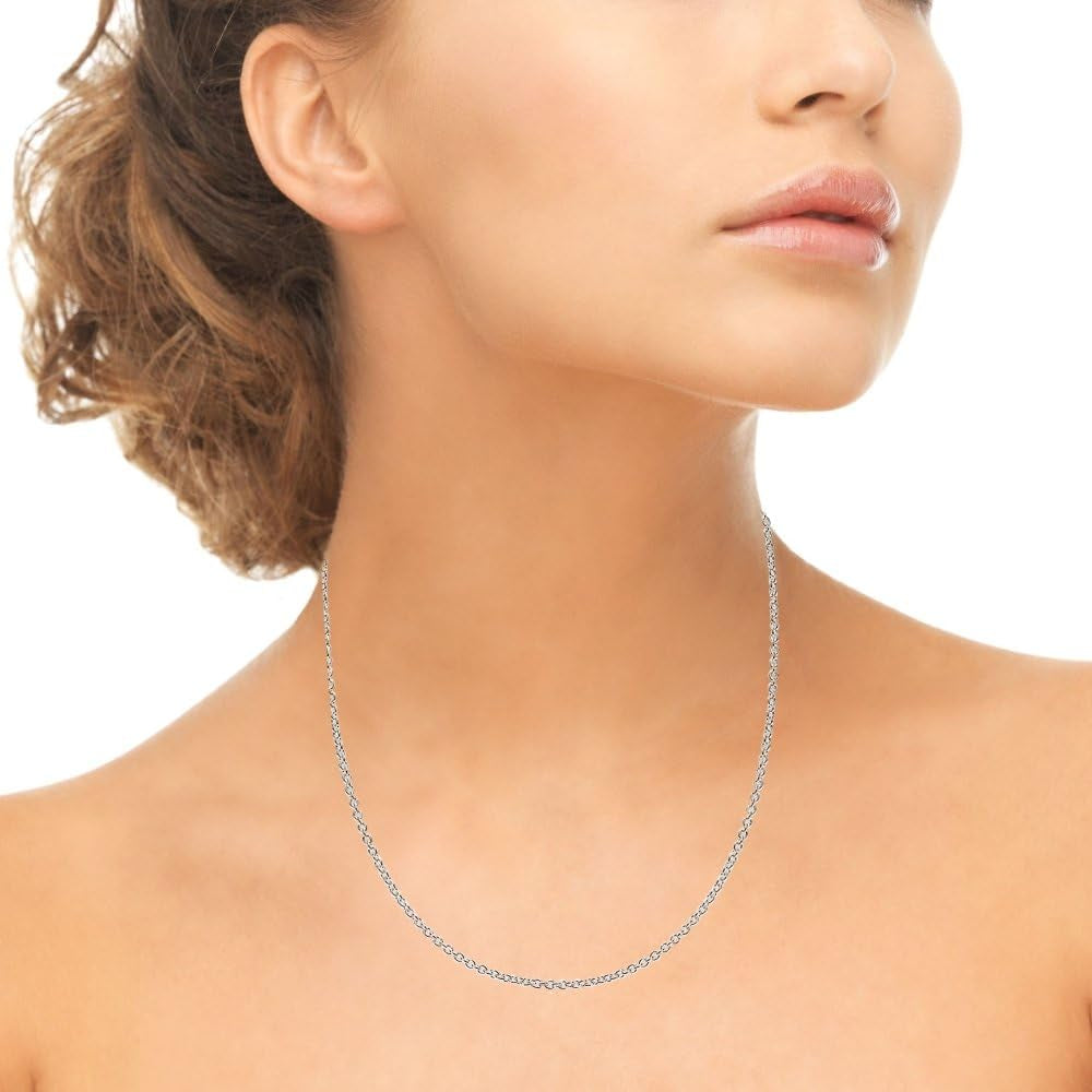 Sterling Silver Rolo Bolo Adjustable Chain Necklace for Women Men, Adjusts from 14-20" Inches