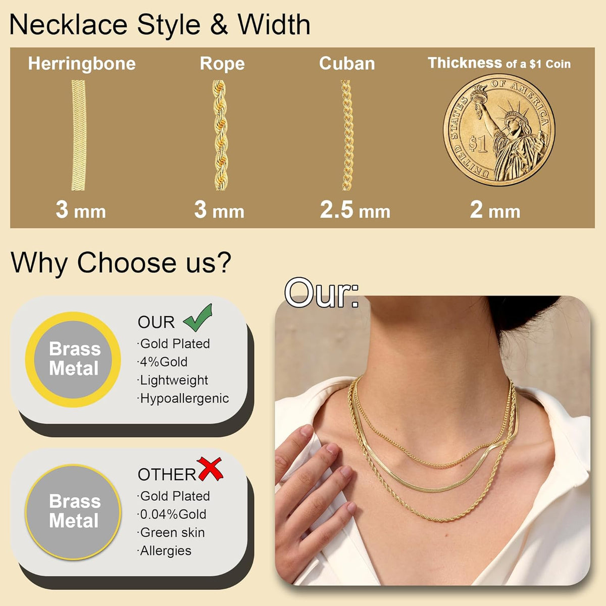 Layered Necklace Set for Women Stackable