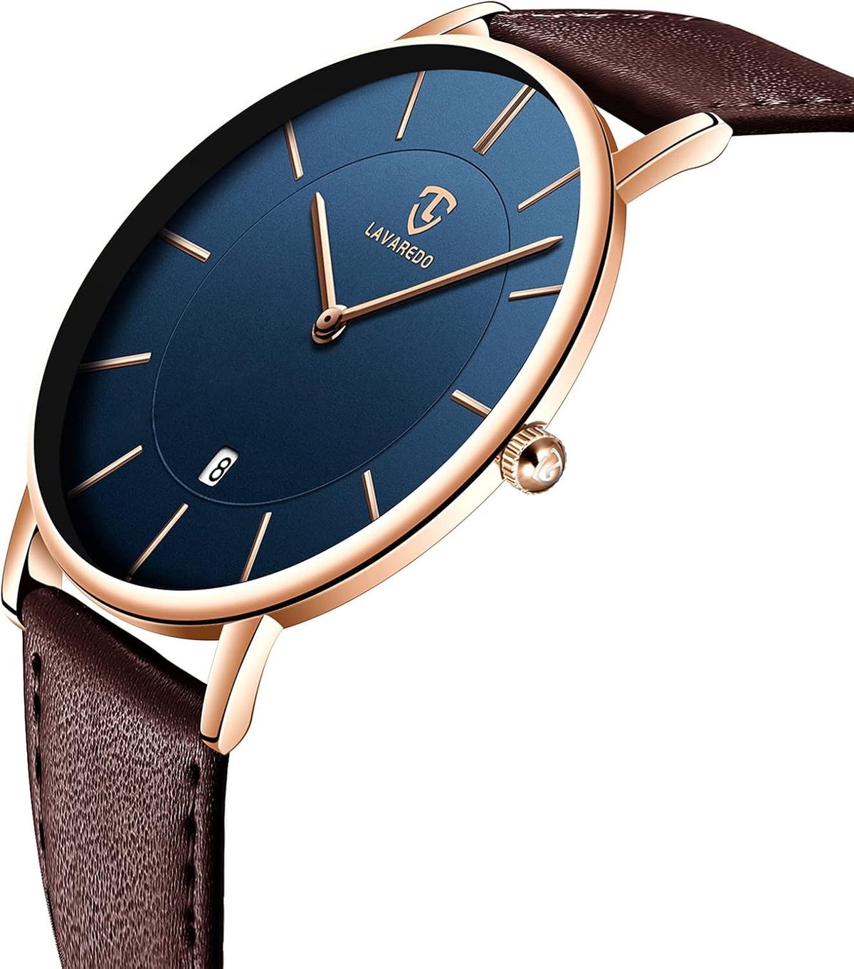 Watch, Mens Watch, Minimalist Fashion Simple Wrist Watch Analog Date with Leather Strap
