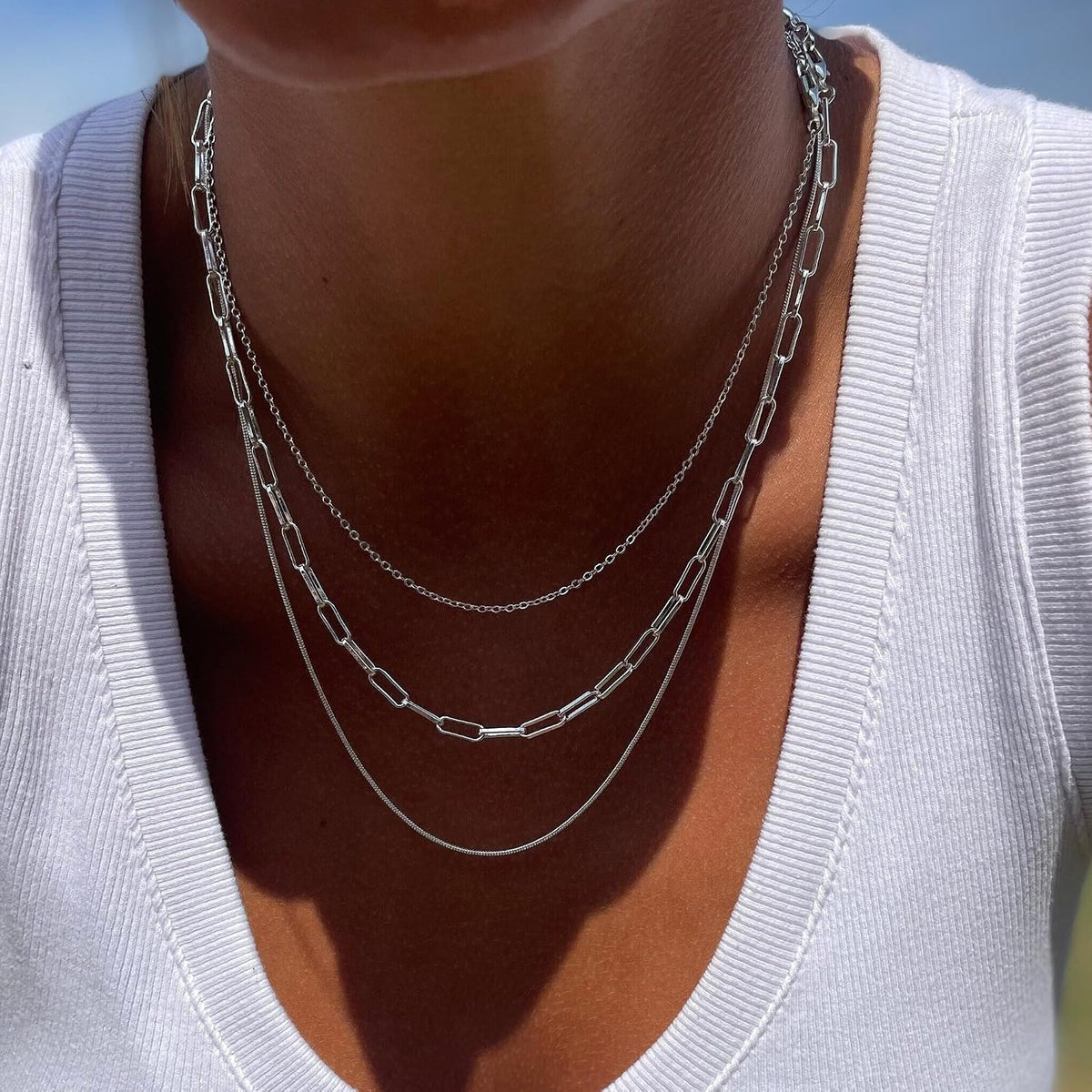 Layered Necklace Set for Women Stackable